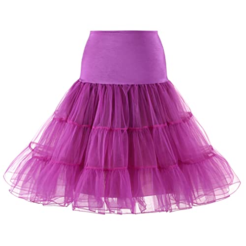 Verve Jelly 50er Petticoat Rock Rockabilly Kleid Reifrock Tutu Unterrock für Damen Lila XL von Verve Jelly