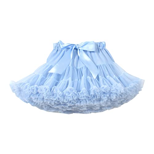 Baby Mädchen Einfarbig Tutu Ballett Layered Tüll Tanzrock Layered Tüll Tutu Rock für Neugeborene Mädchen Blau L 8-10 Jahre von Verve Jelly