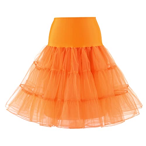 Verve Jelly Damen 50er Jahre Petticoat Röcke Tutu Krinoline Unterröcke Knielang Orange S von Verve Jelly