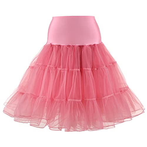 Verve Jelly Damen A-Linie Reifloser Petticoat Krinoline Unterrock Slips für Hochzeitskleid Wassermelone Rot XL von Verve Jelly