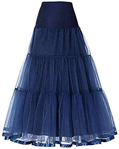 Verve Jelly Damen Knöchellange Petticoats Röcke Hochzeit Halbe Slips Krinoline Unterrock Reiflos Festes Ballkleid Brautkleid Marineblau S/M von Verve Jelly