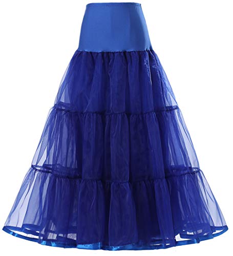 Verve Jelly Damen Mädchen Petticoat Krinoline Tüllrock A-Linie Puffy Unterrock Slips Hoopless für Brautkleid Royal Blue L/XL von Verve Jelly