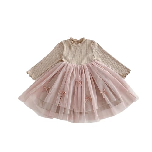 Verve Jelly Girl Prinzessin Kleid Baby Patchwork Langarm Tutu Kleid Kleinkind Girls Spleißen Mesh Rüschenkleid Khaki 100 9-12 Monate von Verve Jelly