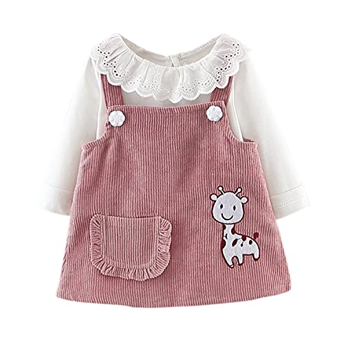 Verve Jelly Kinder Kleinkind Baby Mädchen Outfits Hosenträger Rock Sets Rüschen Langarm Shirt Top Overall Kleid Herbst Winter Kleidung Rosa 100 2-4 Jahre von Verve Jelly