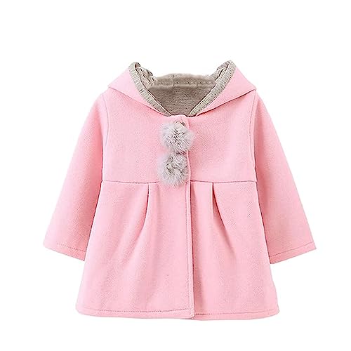 Verve Jelly Kleine Mädchen Nette Kaninchenohren Kapuzenmantel Pom Pom Hoodie Kunstpelz Jacke Outwear von Verve Jelly