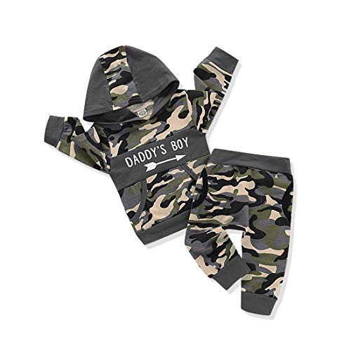 Verve Jelly Kleinkind Baby Jungen Kleidung Brief Gedruckt Langarm Hoodie Tops Sweatsuit und Camouflage Pants 2Pcs Herbst Winter Outfit Set von Verve Jelly