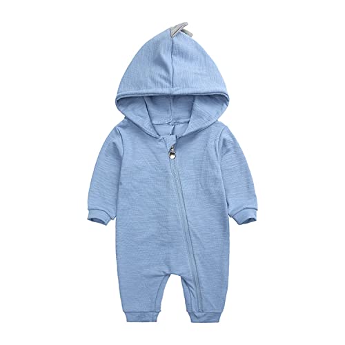 Verve Jelly Kleinkind Baby Jungen Mädchen Strampler Cartoon Langarm Hoodie Overall Dinosaurier Print Reißverschluss Body Dinosaurier Blau 59 0-3 Monate von Verve Jelly