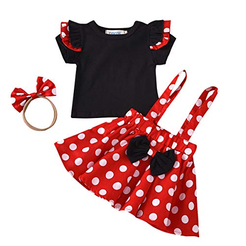 Verve Jelly Kleinkind Baby Mädchen Polka Dot Strapsröcke Set Kurzarm Rüschen Top 1. Geburtstag Outfits Foto Requisiten von Verve Jelly