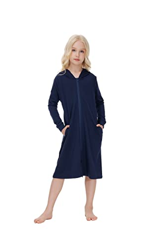 Verve Jelly Mädchen Bademäntel Weicher Kapuzenbademantel für Kinder Jungen Schwimmen Strandkleid Nachtwäsche für Mädchen Halloween Outfit Marineblau 160 13-14 Jahre von Verve Jelly