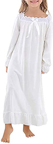 Verve Jelly Mädchen Langarm Schlafhemden Nachthemd Pyjamas Kinder Prinzessin Nightdress Nachtkleider für 3-12 Jahre von Verve Jelly