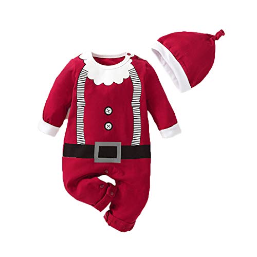 Verve Jelly My 1st Christmas Neugeborenes Baby Mädchen Kleidung Strampler Frohe Weihnachten Langarm Overall Infant Outfit Rot 70 0-3 Monate von Verve Jelly