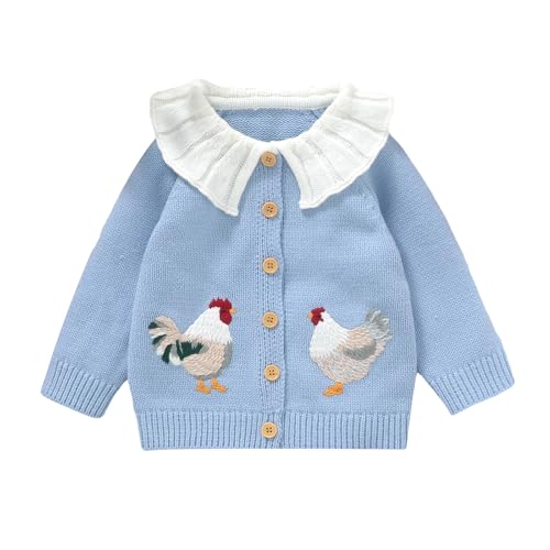 Verve Jelly Neugeborenes Baby Mädchen Junge Niedlich Langarm Strickjacke mit Knopfverschluss Kleinkind Strickpullover Säugling Herbst Winter Kleidung Hellblau 80 9-12 Monate von Verve Jelly