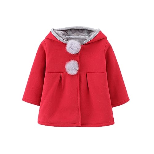 Verve Jelly Säuglingsbabys Kunstpelzjacken Pom Pom Kaninchenohr Kapuzenmantel Winter Warme Oberbekleidung von Verve Jelly