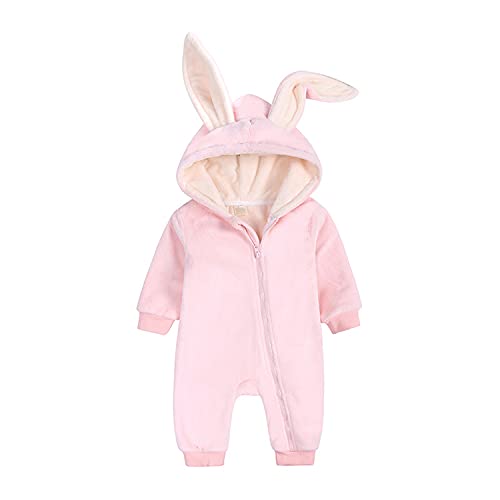 Verve Jelly Unisex Baby Winter Outfit Neugeborenes Baby Mädchen Jungen Hoodie Strampler Langarm Body Einfarbig Samt Overall Kleidung Samt Rosa 59 0-3 Monate von Verve Jelly