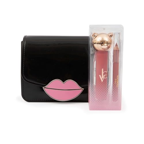 Very Bella Kiss VBag Black - Kids Fashion Umhängetasche mit Lippentönung & Lip Pencil - Stilvolle Clutch für Mädchen - Fun Beauty Rollenspiel Zubehör - Geschenkset für Partys & Verkleidungen Spielen von Very Bella