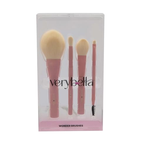 Very Bella Wonder Brushes - Set of 4 Kids Makeup Brushes - Soft & Safe Beauty Tools for Girls - Ideal for Dress-Up, Roleplay & Creative Makeup Fun - Perfect for Ages 6+ von Very Bella