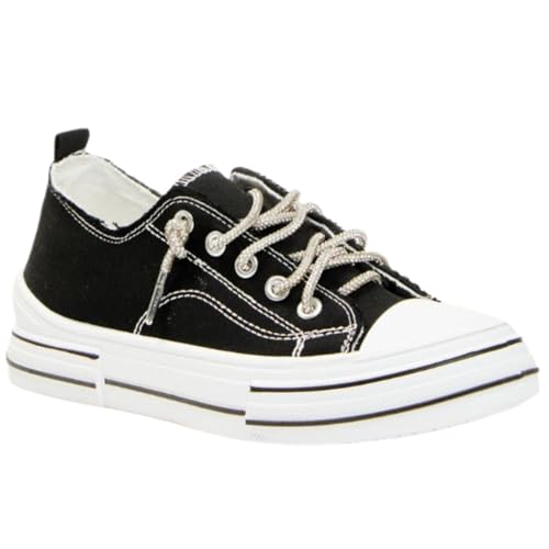 Very G Aman Damen-Sneaker aus Segeltuch zum Schnüren, Schwarz, 37.5 EU von Very G