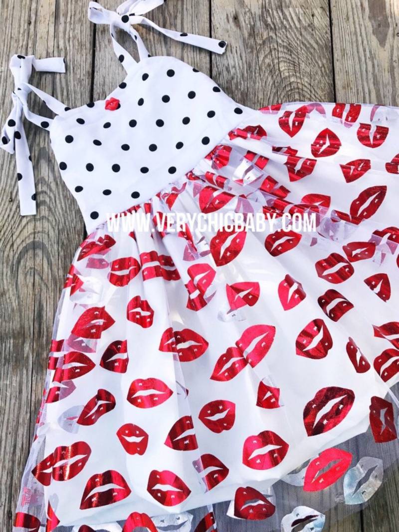 Valentinstag Kleid, Polka Dot Minnie Maus Mädchen Kostüm, Rock The Dots von VeryChicBaby