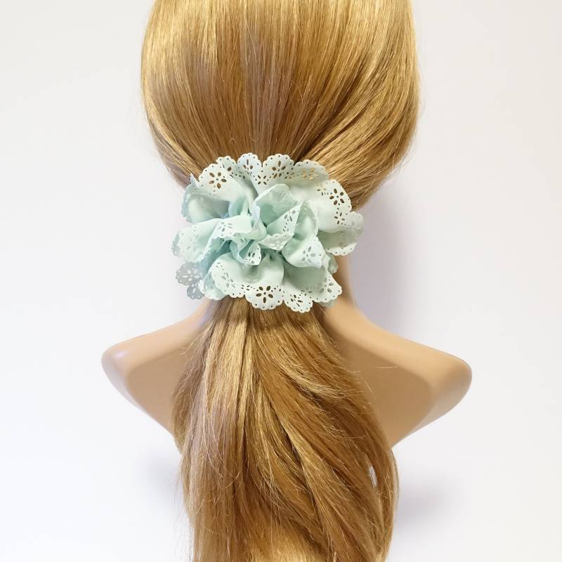 Chiffon Scrunchie Mit Blumenspitze Blütenblatt Rand Haargummi von VeryShine