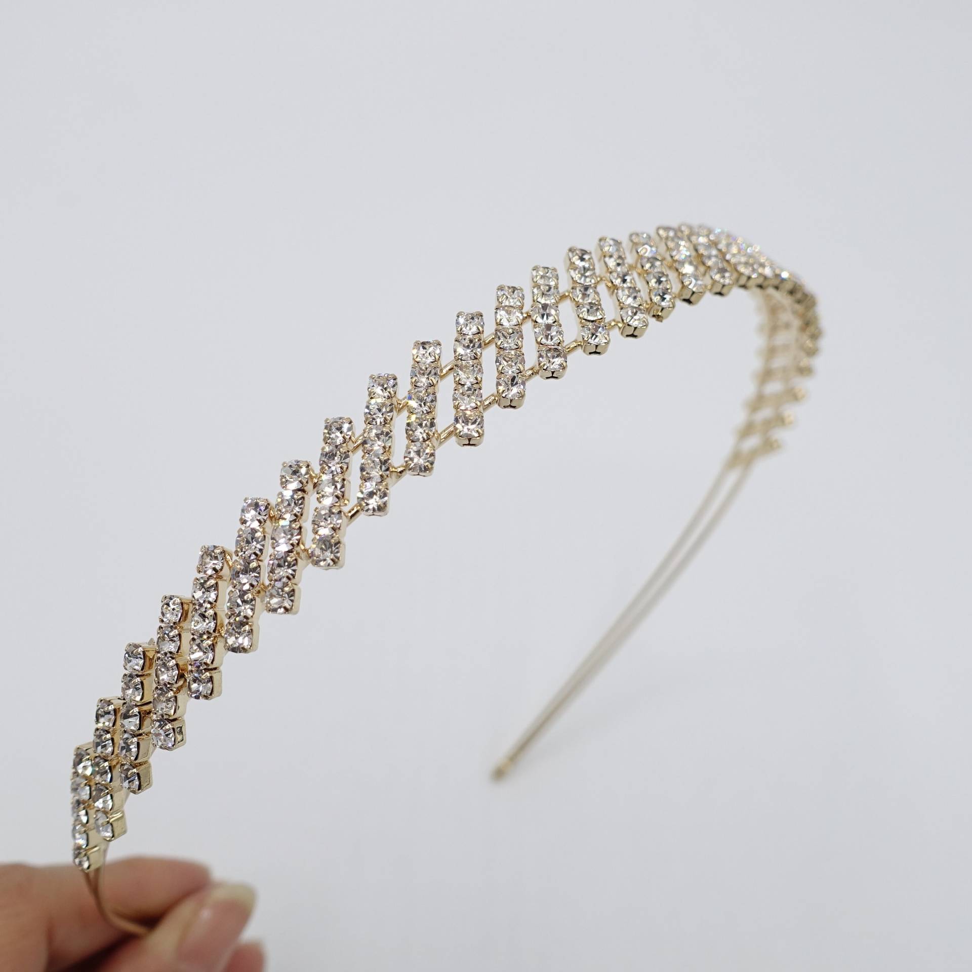 Diagonales Strass Stirnband Doppel-Haarband Für Frauen von VeryShine