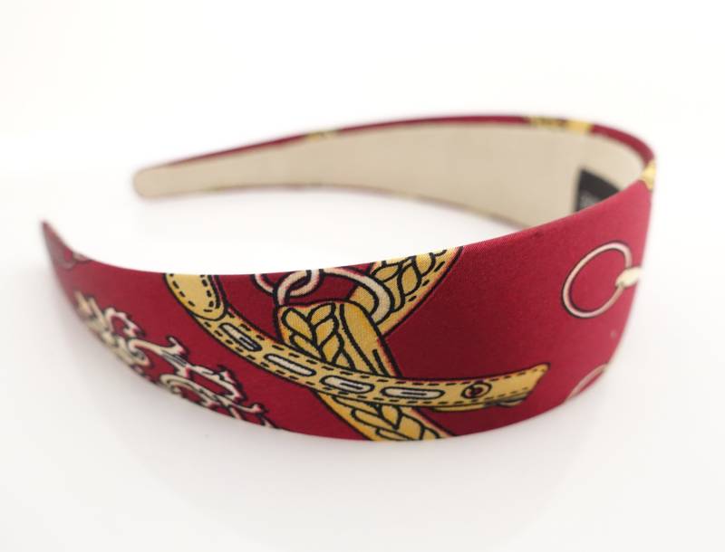 Gürtel Kette Print Satin Haarband Glänzend Stoff Stirnband Frau Haar Accessoire von VeryShine
