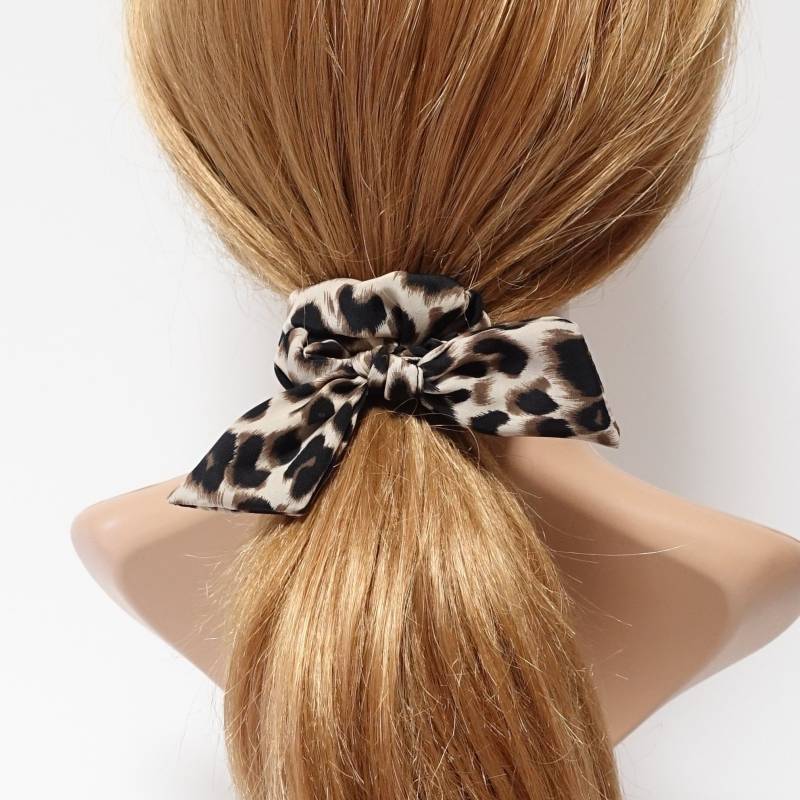 Leopard Muster Schleife Scrunchie Haargummi Mit Tiermuster von VeryShine