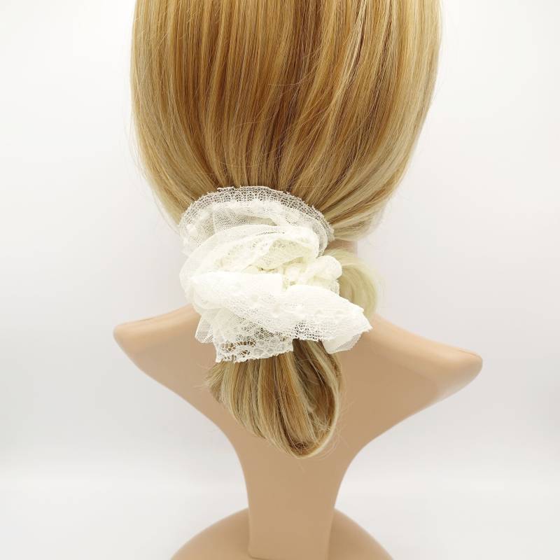 Mesh-Spitze Mehrschichtig Frauen Scrunchie Haargummis von VeryShine