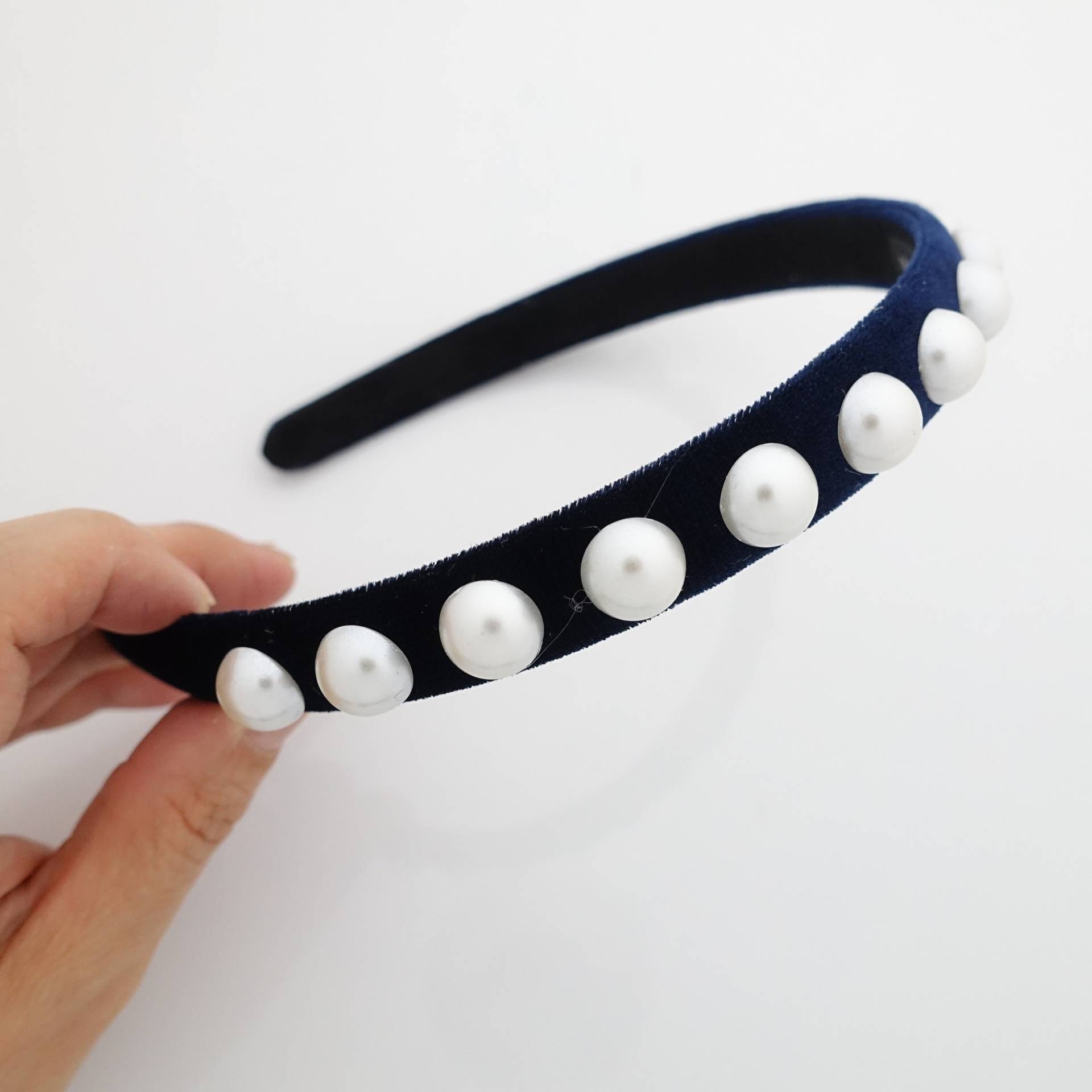 Perlen Verziert Samt Haarband Elegantes Mode Stirnband Für Frauen von VeryShine