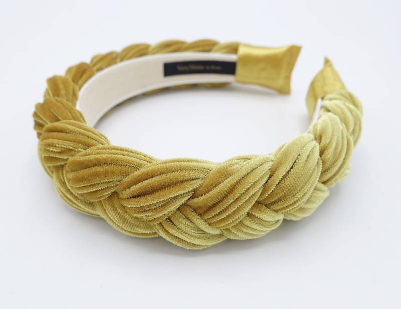 Samt Geflochtenes Stirnband Breite Version Stilvoll Klobiges Haarband Frauen Haar-Accessoire von VeryShine
