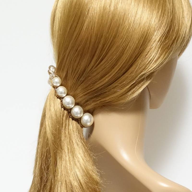 Sleek Perlenkugel Verzierte Bananenhaarspange Elegantes Frauenhaarzusatz von VeryShine