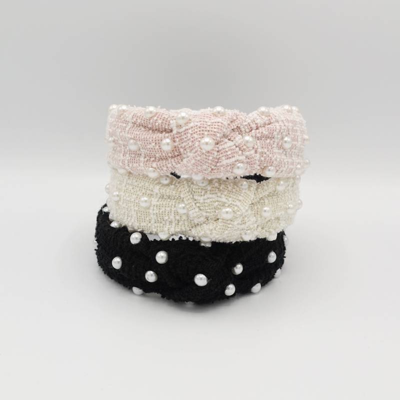 Tweed Stirnband Kunstperlen Mode Für Frauen Verziert von VeryShine