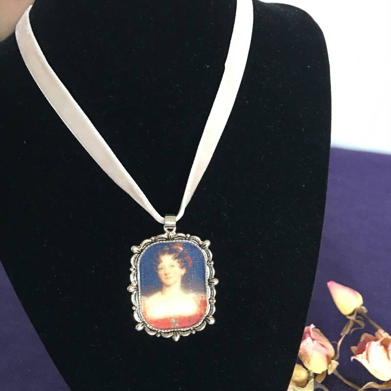 Anhänger, Handgemachten Faux Ölgemälde Portrait Anhänger Für Zeitraum Reenacting. Fassung Aus Metall Mit Auf Leinen Anhänger von VeryVictorianStudio