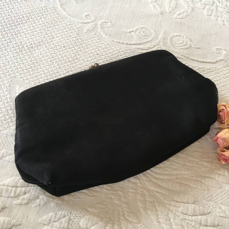 Vintage Clutch. Schwarzer Stoff Mit Glanz Und Gold Rahmen Strass Twist Snap Riegel. Julius Garfinckel & Co. Washington, D.c von VeryVictorianStudio