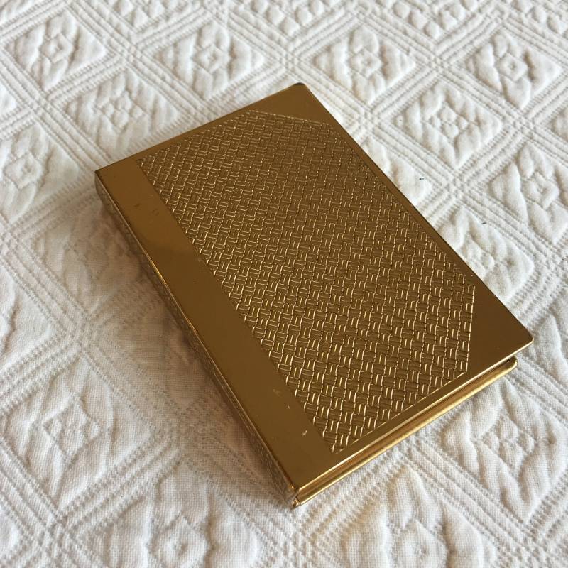 Vintage Coty Compact. Buchstil Kompakt in Goldton Texturiert Hülle. Repurpose This Lovely Compact Als Pillendose von VeryVictorianStudio
