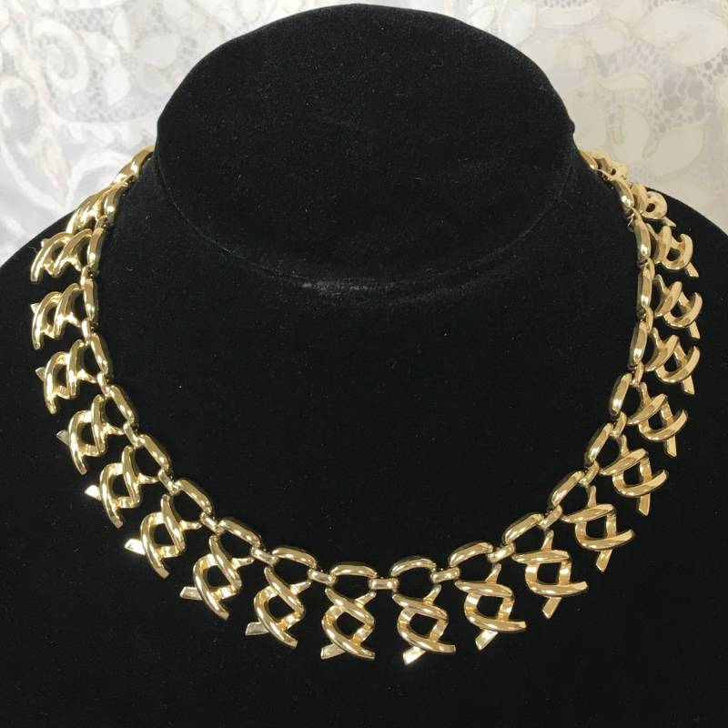 Vintage Gold-Ton Figur 8 X Design Links. 1940Er Jahre Halskette. Täuschend Bequem Tragen von VeryVictorianStudio