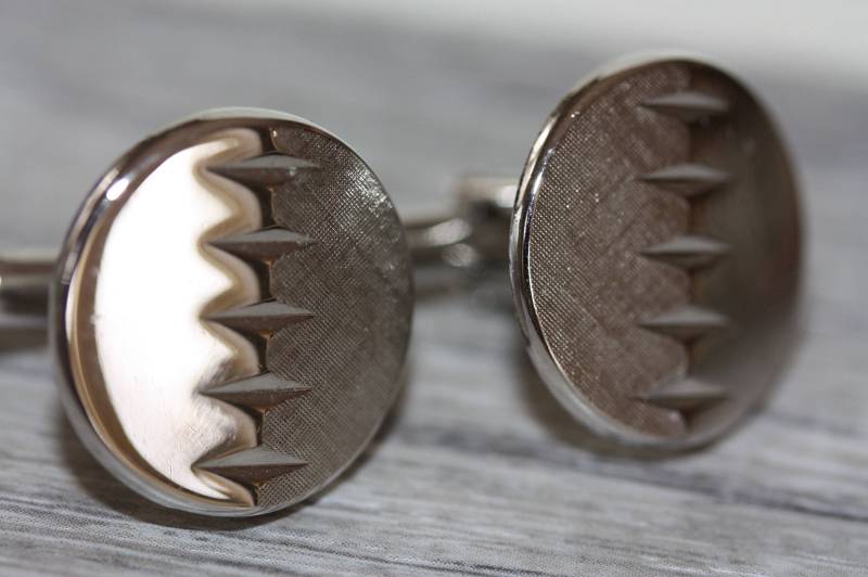 Herren Jahrgang Manschettenknöpfe - Runde Silvertone von VeryVintageFinds