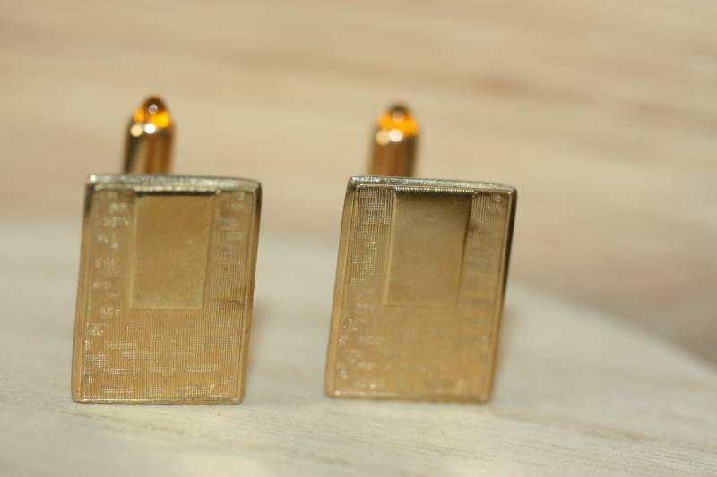 Herren Vintage Manschettenknüpfe Mit Bernsteinspitzen - Signiert Krementz von VeryVintageFinds