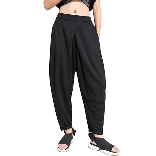 Gothic Hakama Hosen für Damen Trousers Elastische Taille Culottes Casual Loose Gaucho Hosen Japanisch Harajuku Stil Trendy von Veryin