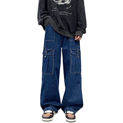 Veryin Baggy Jeans für Damen Y2K Boyfriend Jeans Mode High Taille Casual Loose Denim Cargo Hosen Fallschirmhose mit Taschen von Veryin