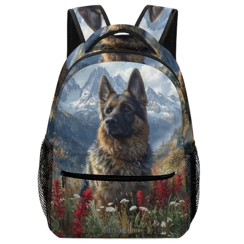 VesFy Deutscher SchäFerhund Hund Rucksack Tier Pet Schultaschen Daypack Buchtasche ReiserucksäCke MäDchen Junge Kinder One Size von VesFy