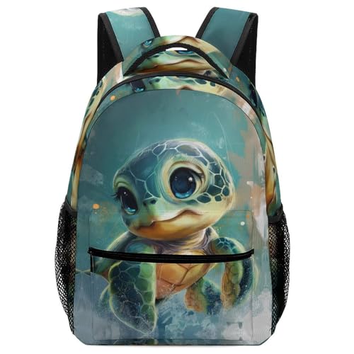 VesFy Kreative SchildkröTen Freizeitrucksack Tier For Kids Schulranzen Daypack Buchtasche RucksäCke For Kid Boys Girls Teens One Size von VesFy