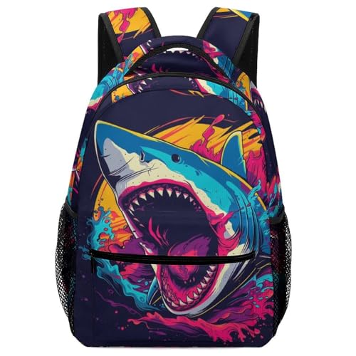 VesFy Kreativer Hai Rucksack Ocean Tier Schultaschen Daypack Buchtasche Reiserucksäcke Mädchen Junge Kinder One Size von VesFy