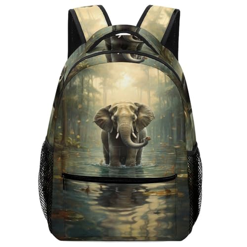 VesFy KüNstlerischer Elefant Junge Rucksack Tier Kinder Schultasche BüChertaschen Buchtasche ReiserucksäCke FüR Jungen MäDchen Teenager One Size von VesFy