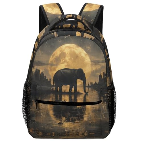 VesFy KüNstlerischer Elefant Junge Rucksack Tier Schultaschen Verstellbare Gurte Buchtasche RucksäCke Kinder RucksäCke One Size von VesFy