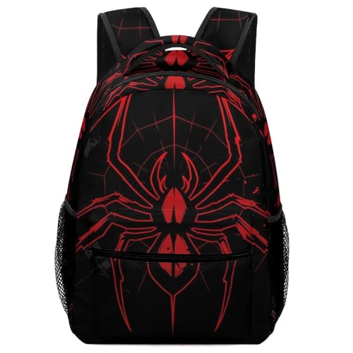 VesFy Kunst Spinne Junge Rucksack Tier Schulranzen Jungen Verstellbare Gurte Buchtasche Rucksäcke Für Jungen Mädchen Teenager One Size von VesFy