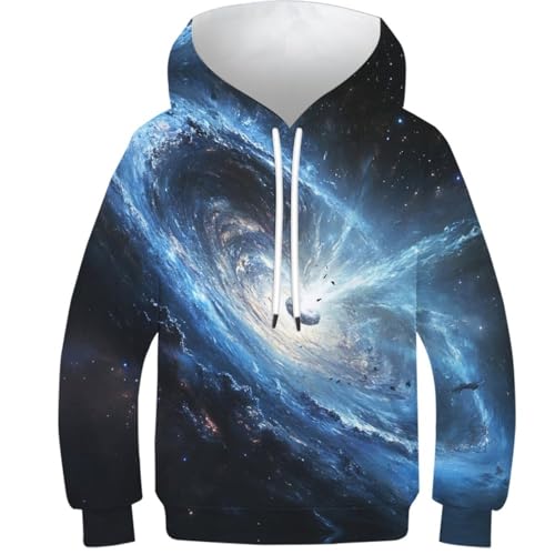 VesFy Mysteriöses Schwarzes Loch 3D Druck Himmelskörper Sweatshirt Jumper Pullover Hoody Hoodie Drawstring Streetwear Mit Tasche Eignung Jungen Und Mädchen Casual Langarm Unisex 11-13Y von VesFy