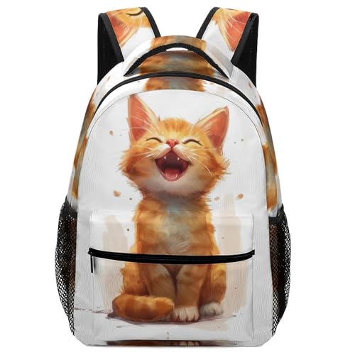 VesFy Niedliche Katze Junge Rucksack Tier Kinder Schultasche Büchertaschen Buchtasche Reiserucksäcke Für Jungen Mädchen Teenager One Size von VesFy