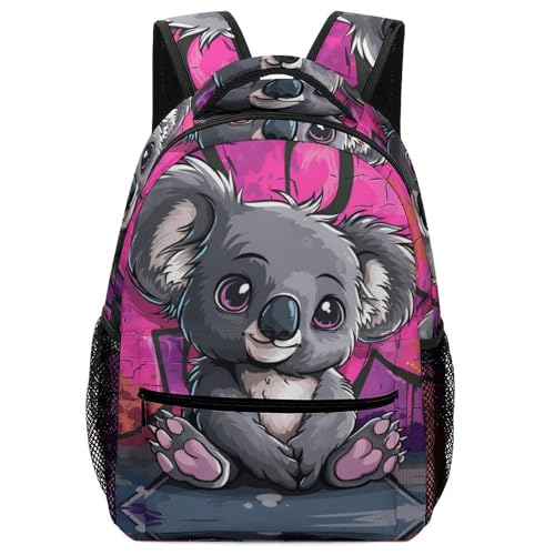 VesFy Niedlicher Koala Rucksack Tier Kinder Schultasche Verstellbare Gurte Buchtasche Rucksäcke Für Jungen Mädchen Teenager One Size von VesFy