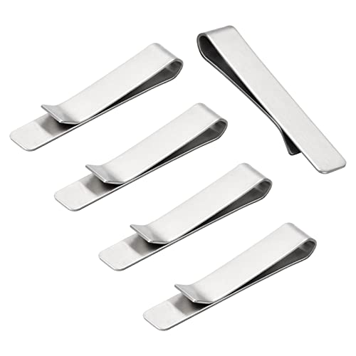 5 Stück Krawattenklammer für Herren Krawattennadel klassischer Business-Stil Silberfarben Business Hochzeit Tie Clip Set aus Edelstahl für Geschäft Bar und Alltag von Vesaneae