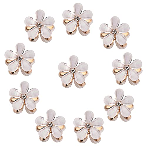 Vesaneae 10 Stück Mini Haarspangen, Diamant Haarspangen, Blumen-Haarspangen, Haarclips für Kinder, Haarschmuck für Damen, Klaue Haarspange, Haarspangen für Hochzeit, Süße Haarspangen (white) von Vesaneae